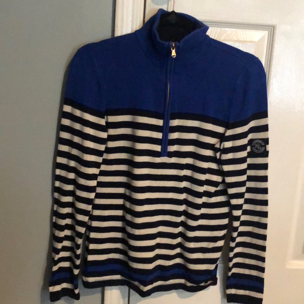 Ralph Lauren Striped Quarter Zip Sweater